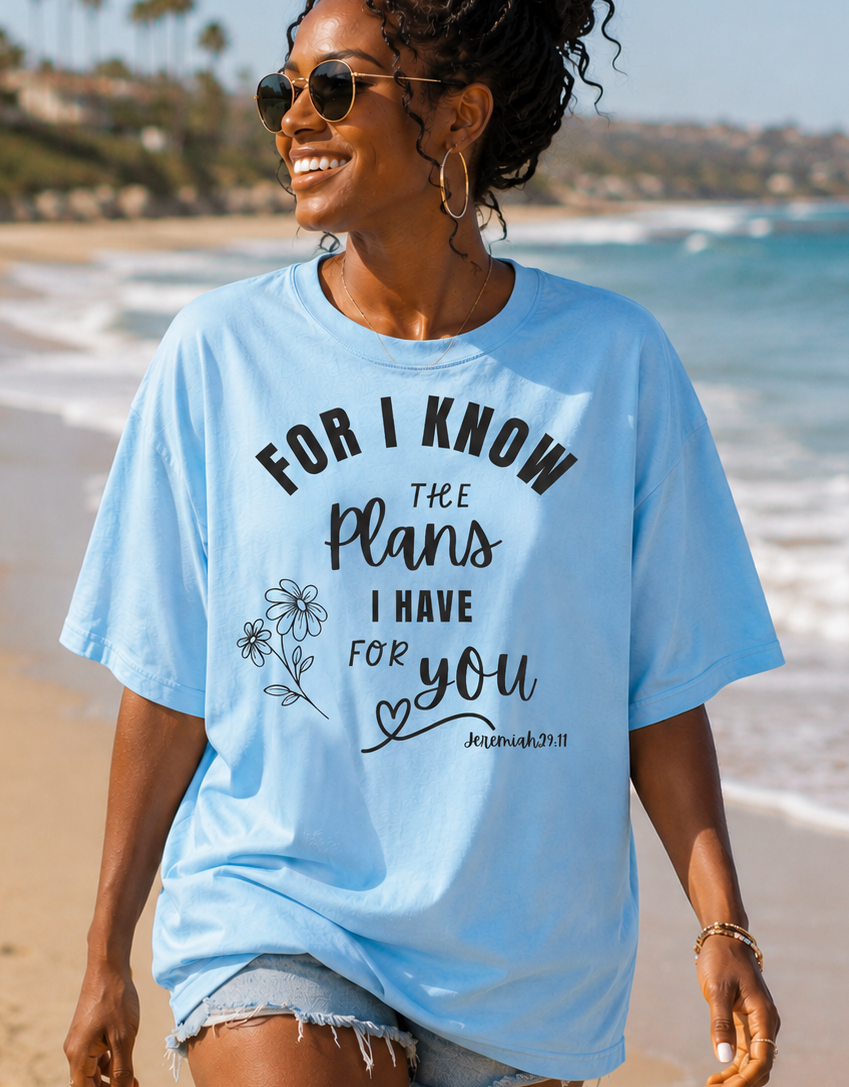I know the plans I have Christian shirt walking on beach